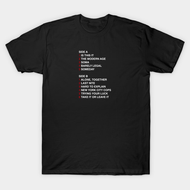 The Strokes - Is This It Tracklist T-Shirt by 2Divided